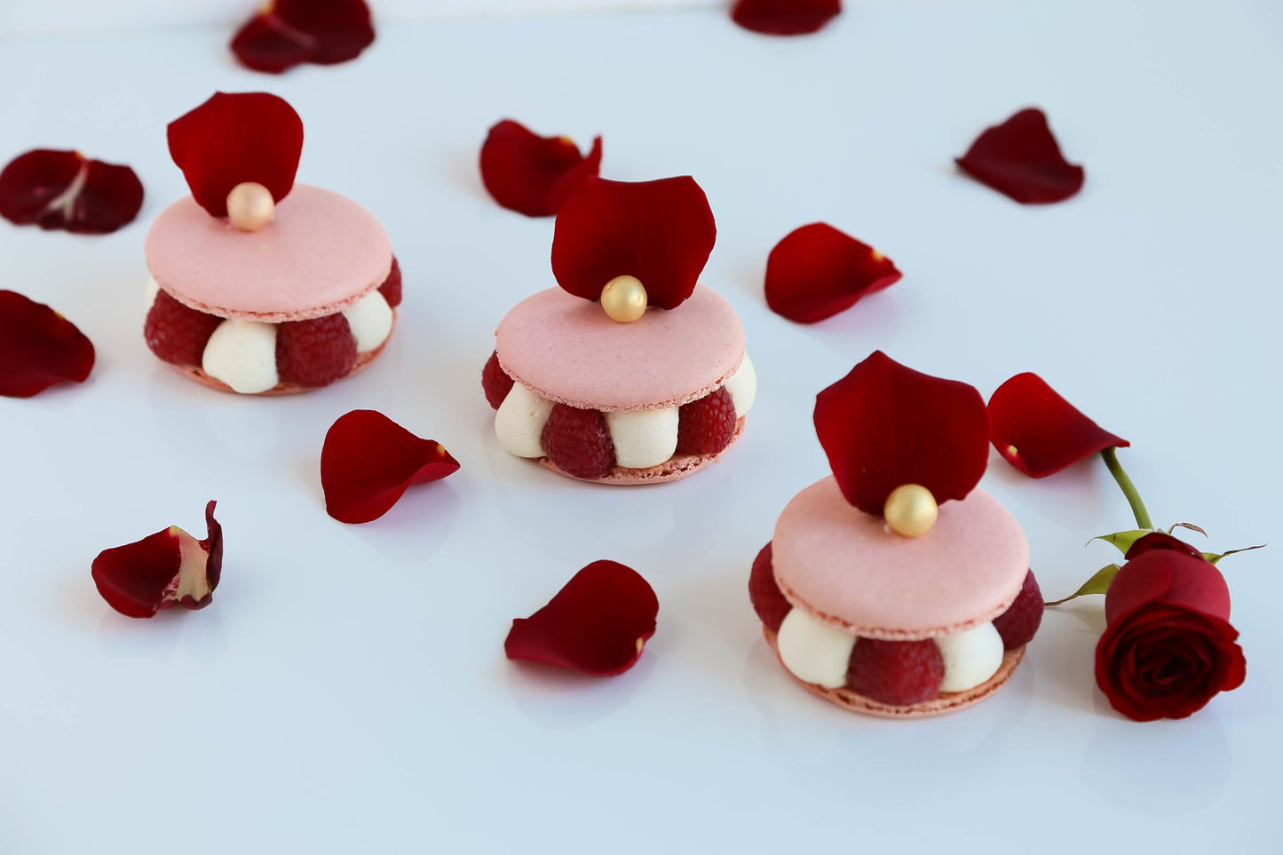 Valentines Day Cheese cake raspberry Macarons.